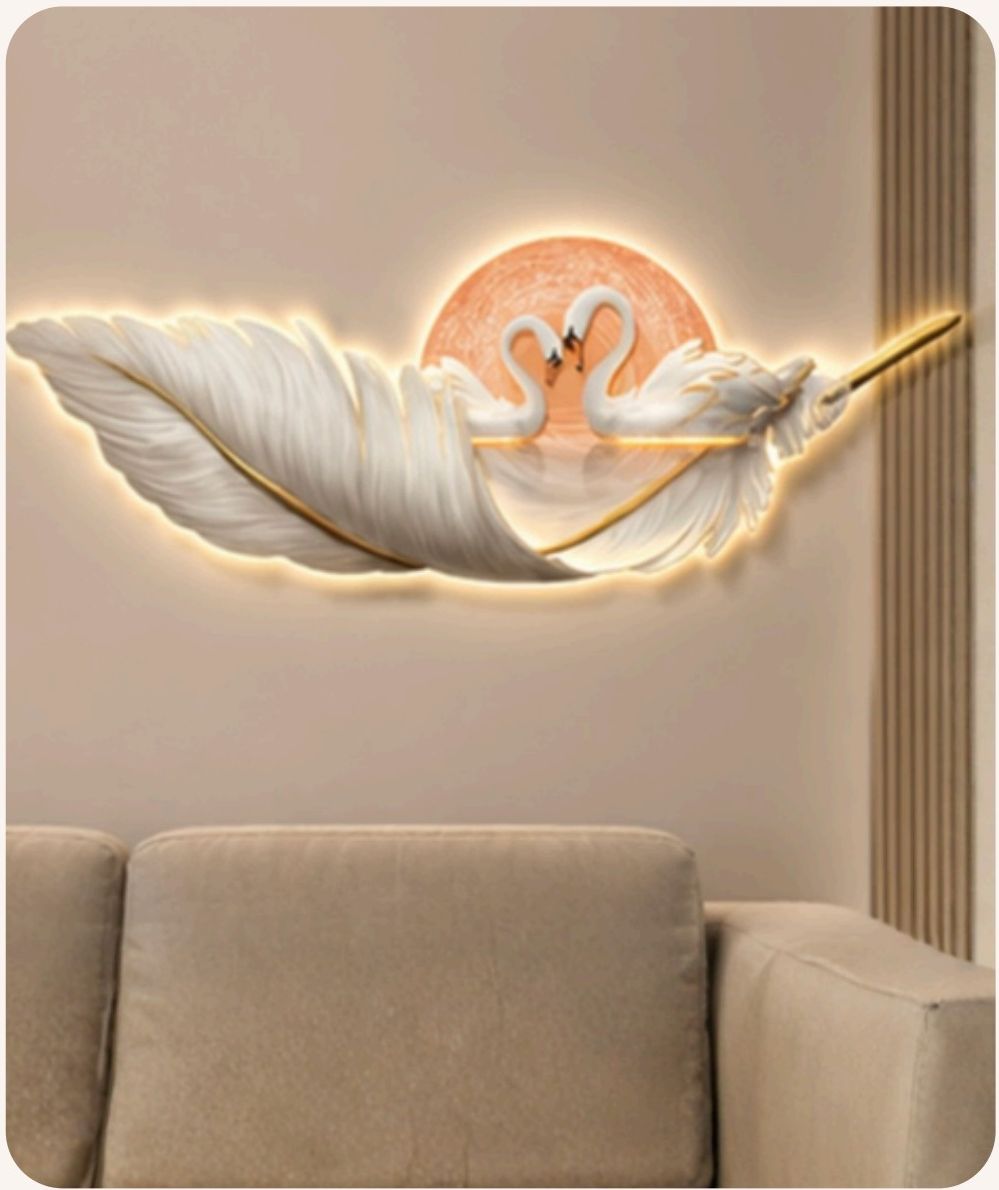 The Serenity Swan curated LED wall art