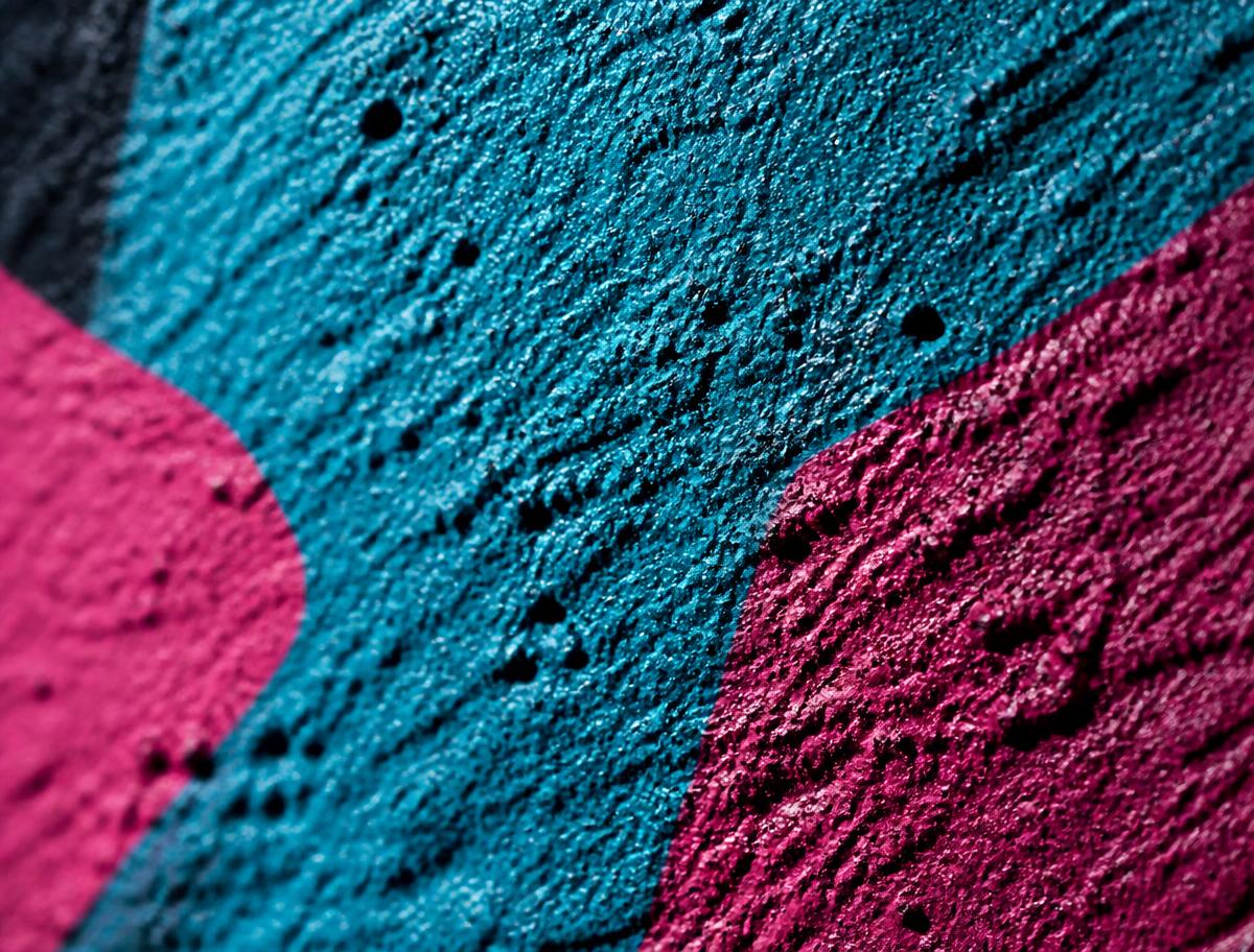 Macro close up of UV ink printed into concrete texture